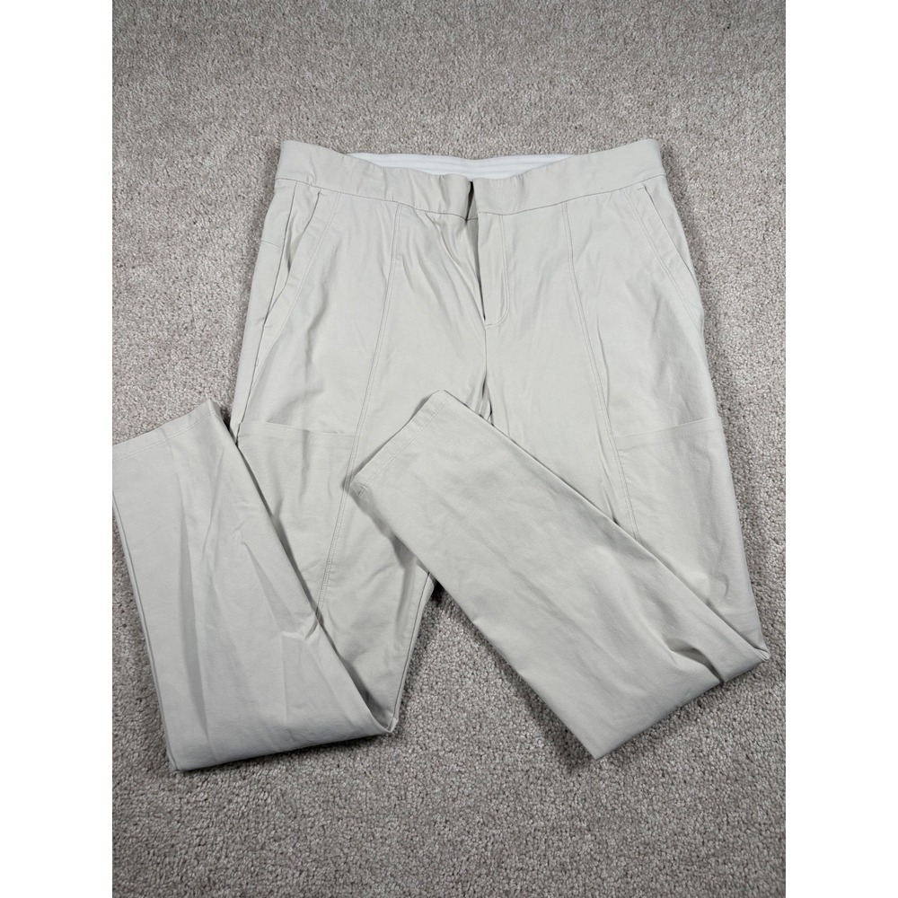 Athleta Wander Stash Skinny Pant 14 Beige Tan Pintuck Travel Commuter Trousers